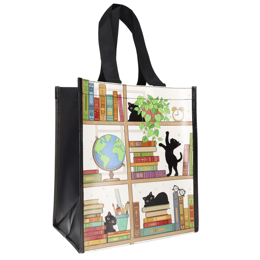 SAC CABAS EN PLASTIQUE RECYCLE BUG ART CHATONS BIBLI