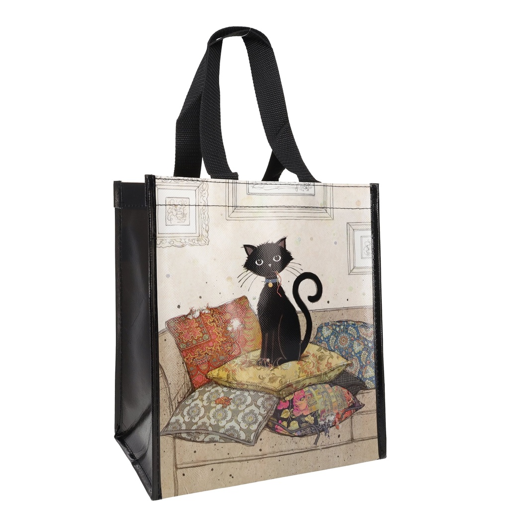 SAC CABAS EN PLASTIQUE RECYCLE BUG ART CHAT ET COUSSINS