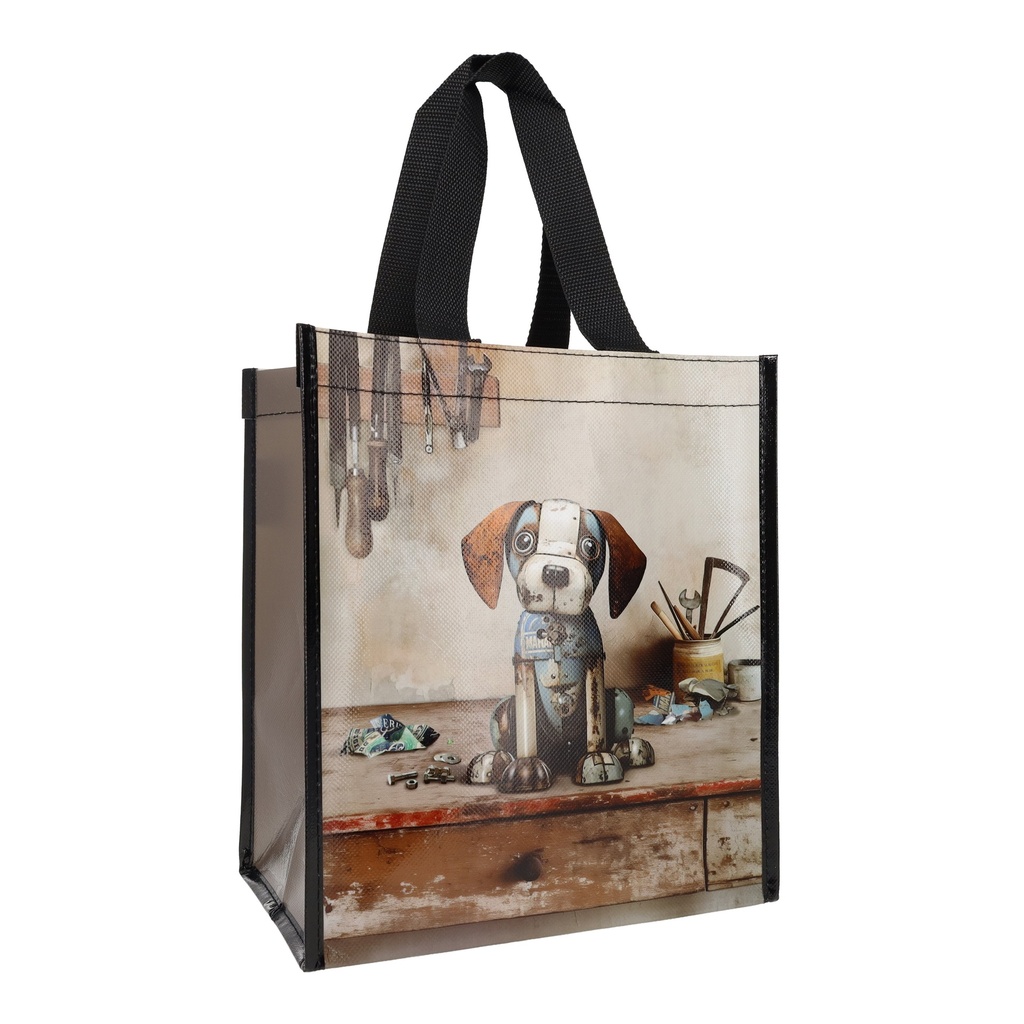 SAC CABAS EN PLASTIQUE RECYCLE SCRAPS CHIEN