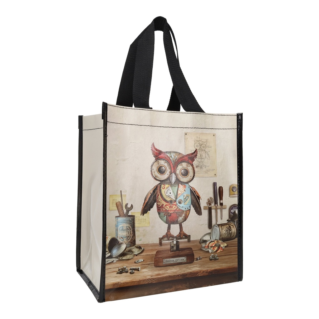 SAC CABAS EN PLASTIQUE RECYCLE SCRAPS HIBOU