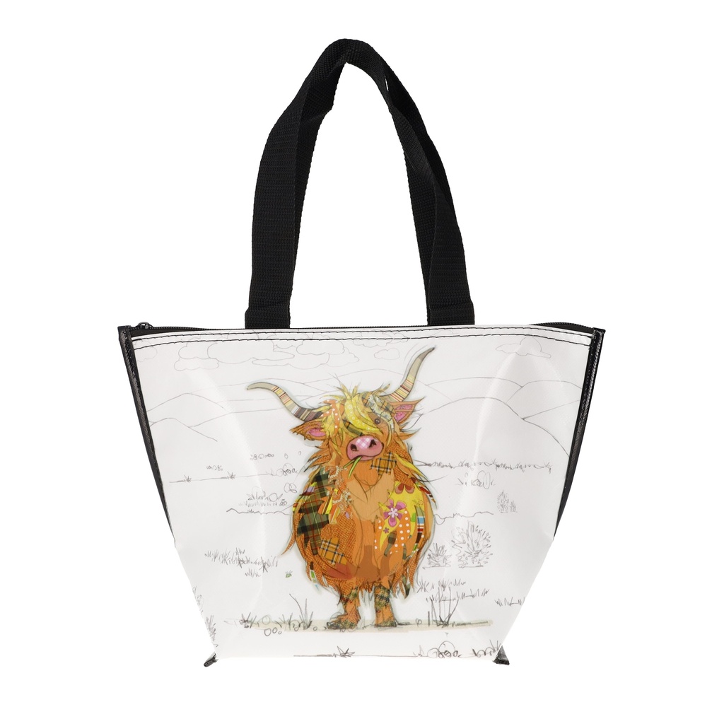 LUNCH BAG ISOTHERME RECYCLE TRAPEZE PM 35CM KOOK VACHE ECOSSAISE