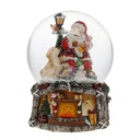 BOULE A NEIGE MUSICALE 155 MM PERE NOEL ET ANIMAUX