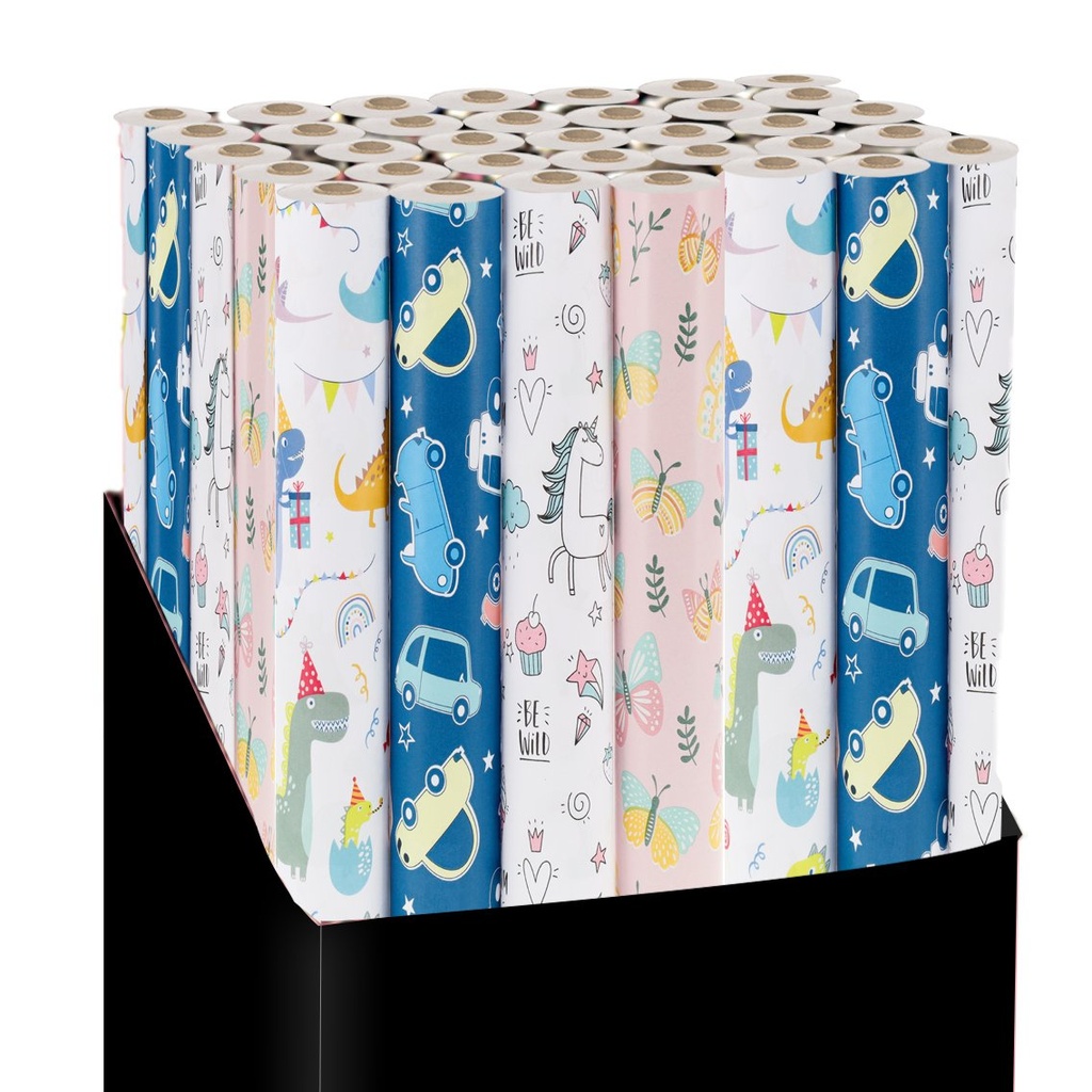 PAPIER CADEAU 2 M KIUB ENFANT LICORNE VOITURE