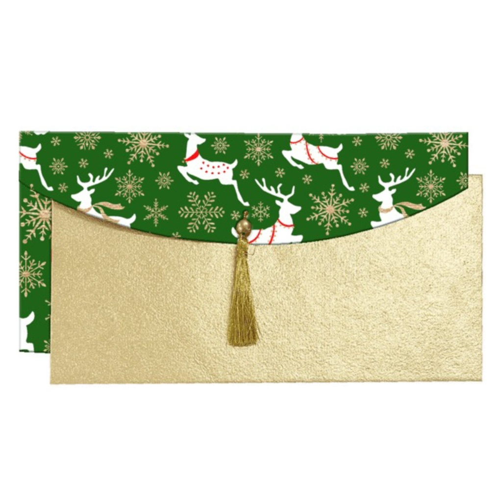 ENVELOPPE CADEAU - NOEL VERT DORE RENNES 