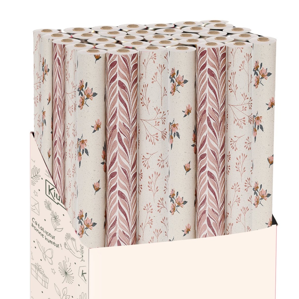 PAPIER CADEAU 2M KIUB FLEURIS 100% RECYCLÉ
