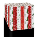 PAPIER CADEAU 70 X 200 CM - NOEL METALLISE VERT ROUGE BLANC