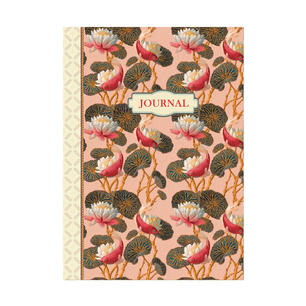 CAHIER A THEME 48 PAGES 15 X 21 CM - JOURNAL PATTERN POISSON ROSE