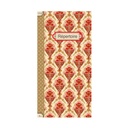 REPERTOIRE ADRESSES 48 PAGES 21 X 10 CM - PATTERN ART DECO BEIGE ROUGE