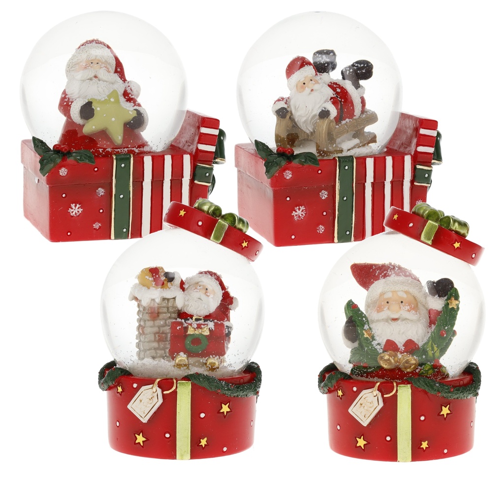 BOULE A NEIGE 65 MM NOEL PERE NOEL CADEAUX
