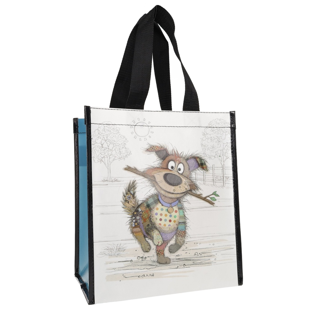 SAC CABAS EN PLASTIQUE RECYCLE KOOK CHIEN BATON