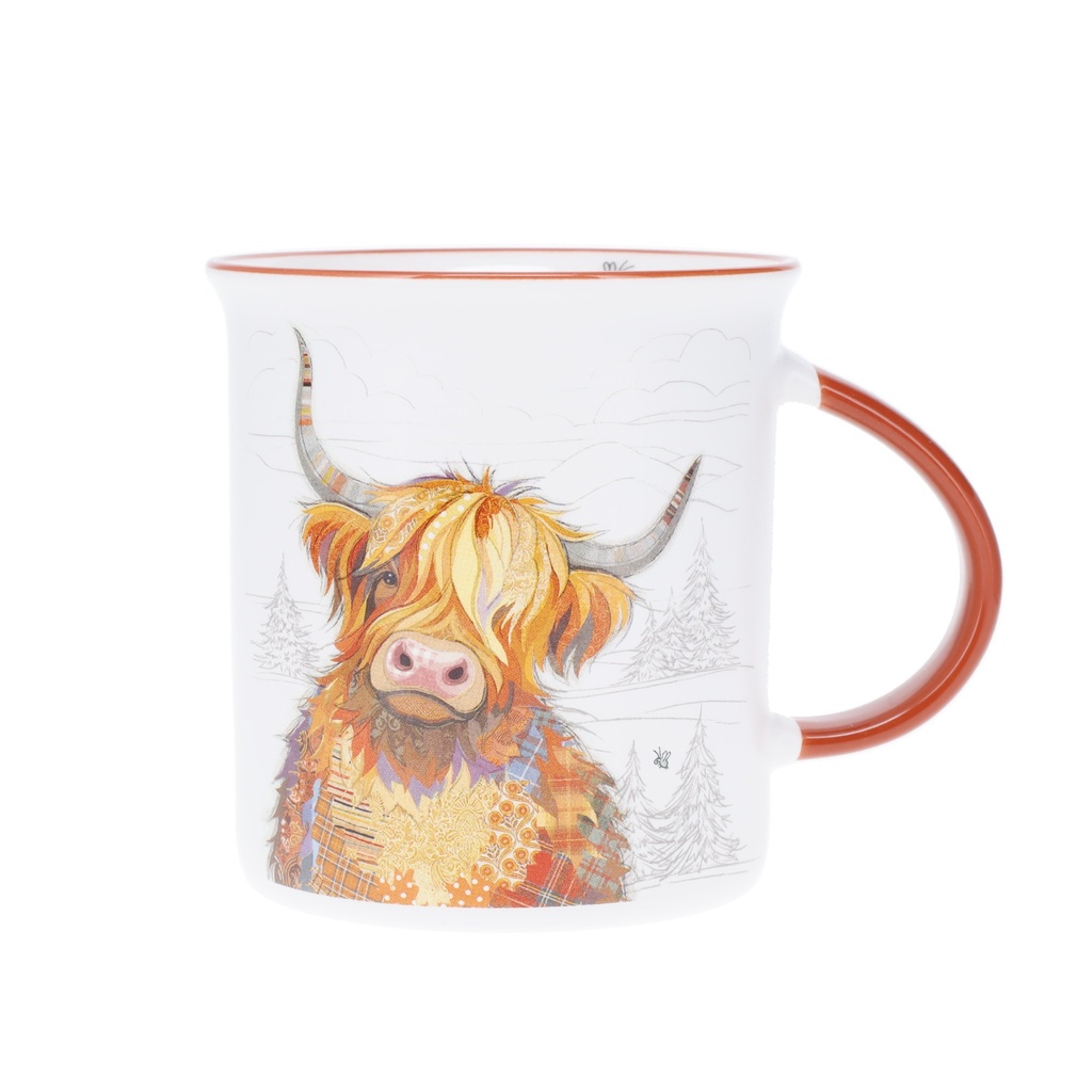 MUG TIMBALE DROIT M 320 ML KOOK VACHE ECOSSAISE SAPIN