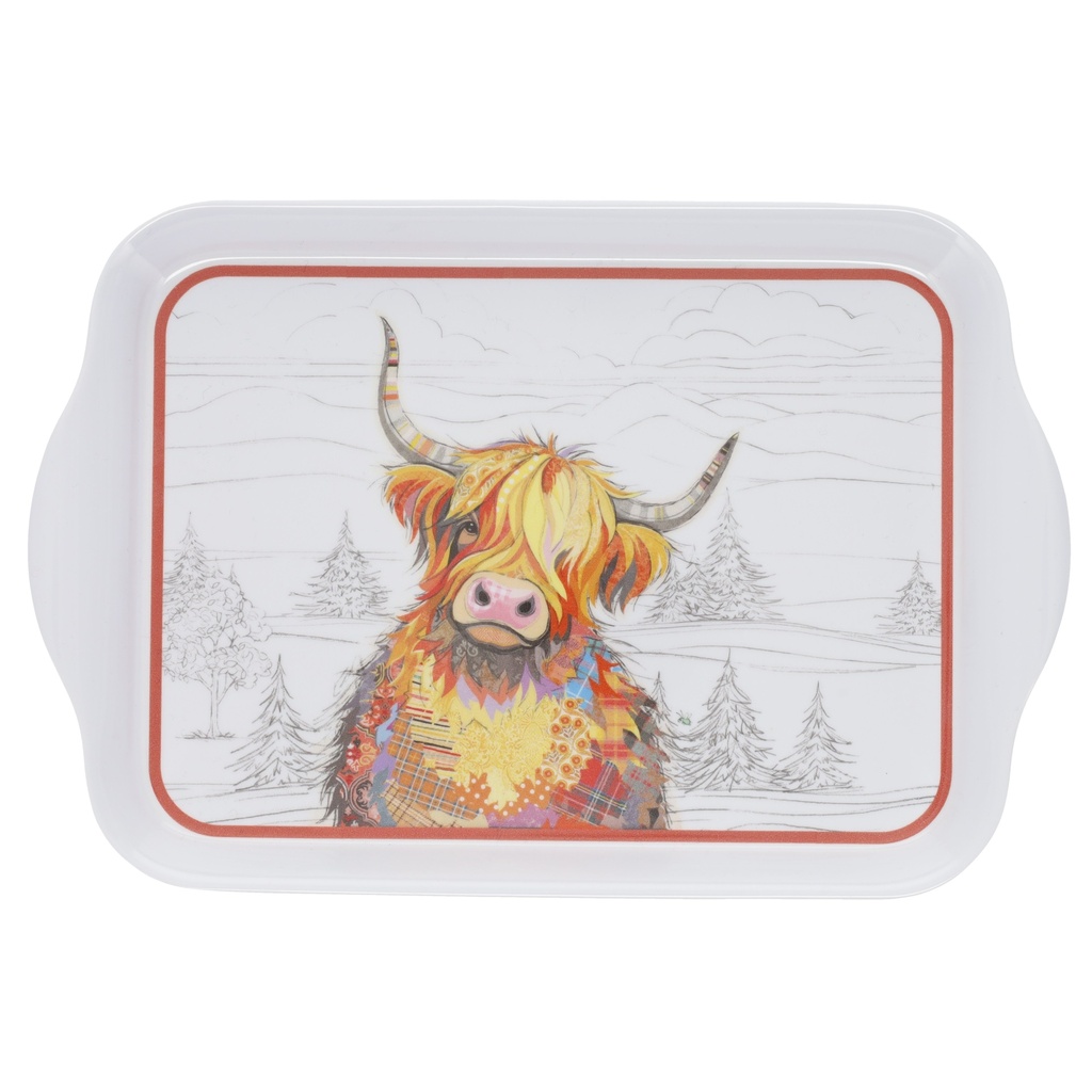 PLATEAU MELAMINE PM KOOK VACHE ECOSSAISE SAPIN