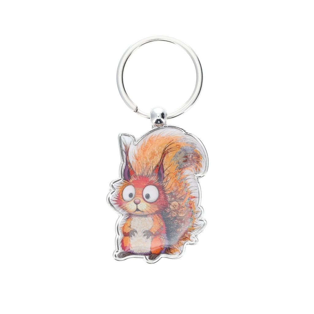 PORTE CLE EN FORME EN METAL KOOK ECUREUIL NOISETTE