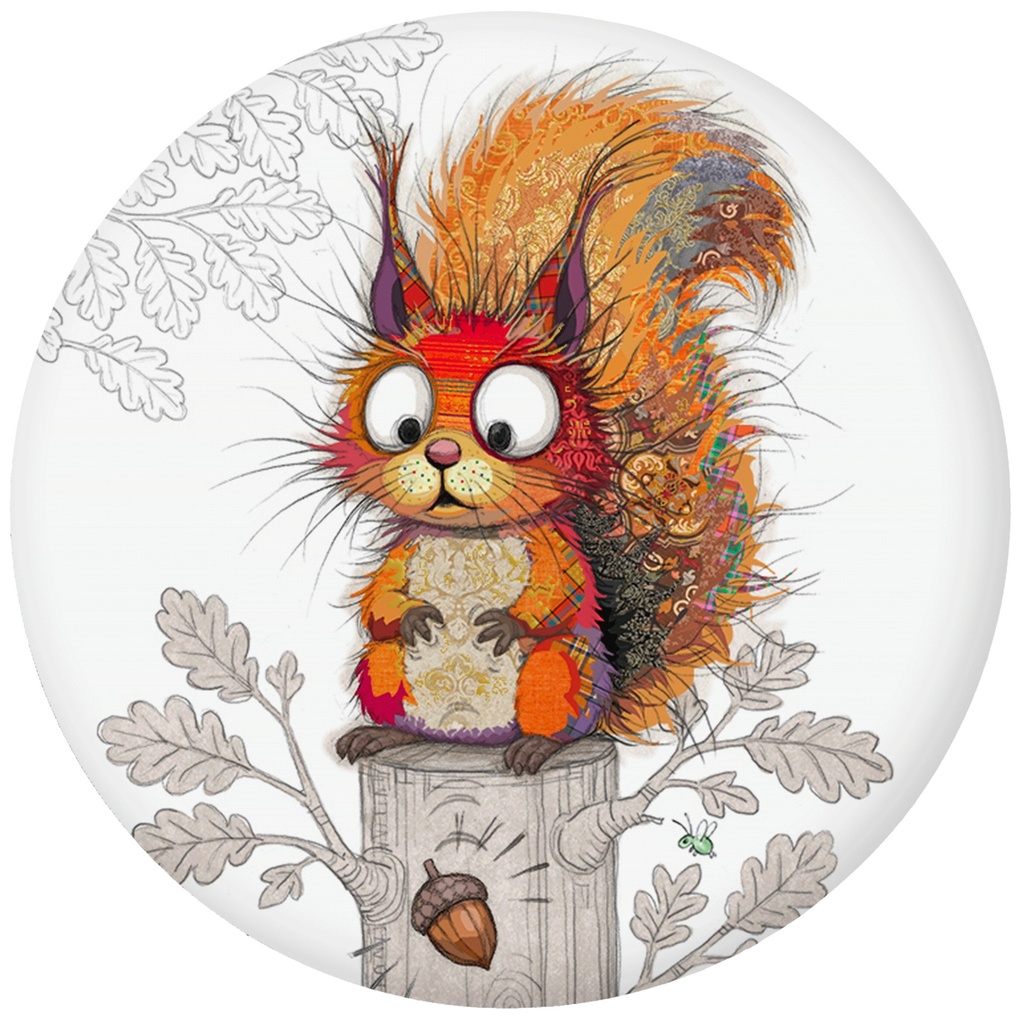 MAGNET ROND KOOK ECUREUIL NOISETTE