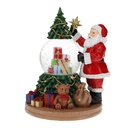 BOULE A NEIGE MUSICALE 85 MM PERE NOEL SAPIN