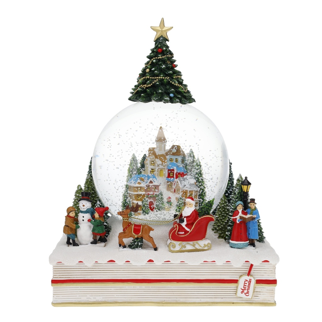 BOULE A NEIGE MUSICALE 120 MM NOEL LIVRE