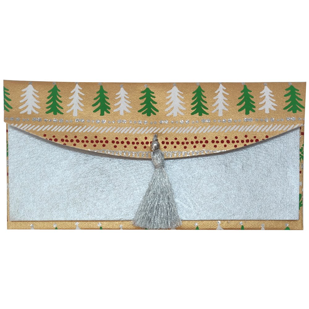 ENVELOPPE CADEAU - NOEL OR SAPIN ARGENT