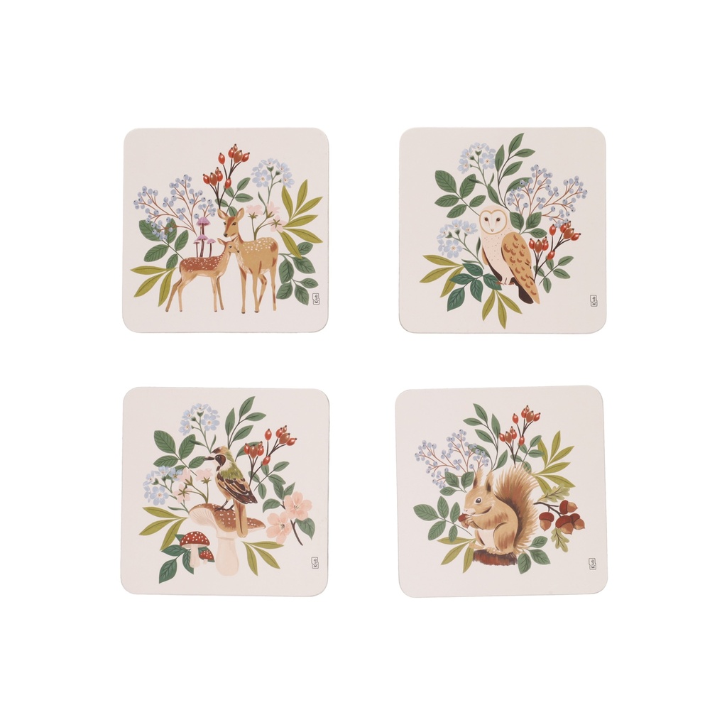 4X SOUS VERRE EN BOITE CADEAU BALADE EN FORET