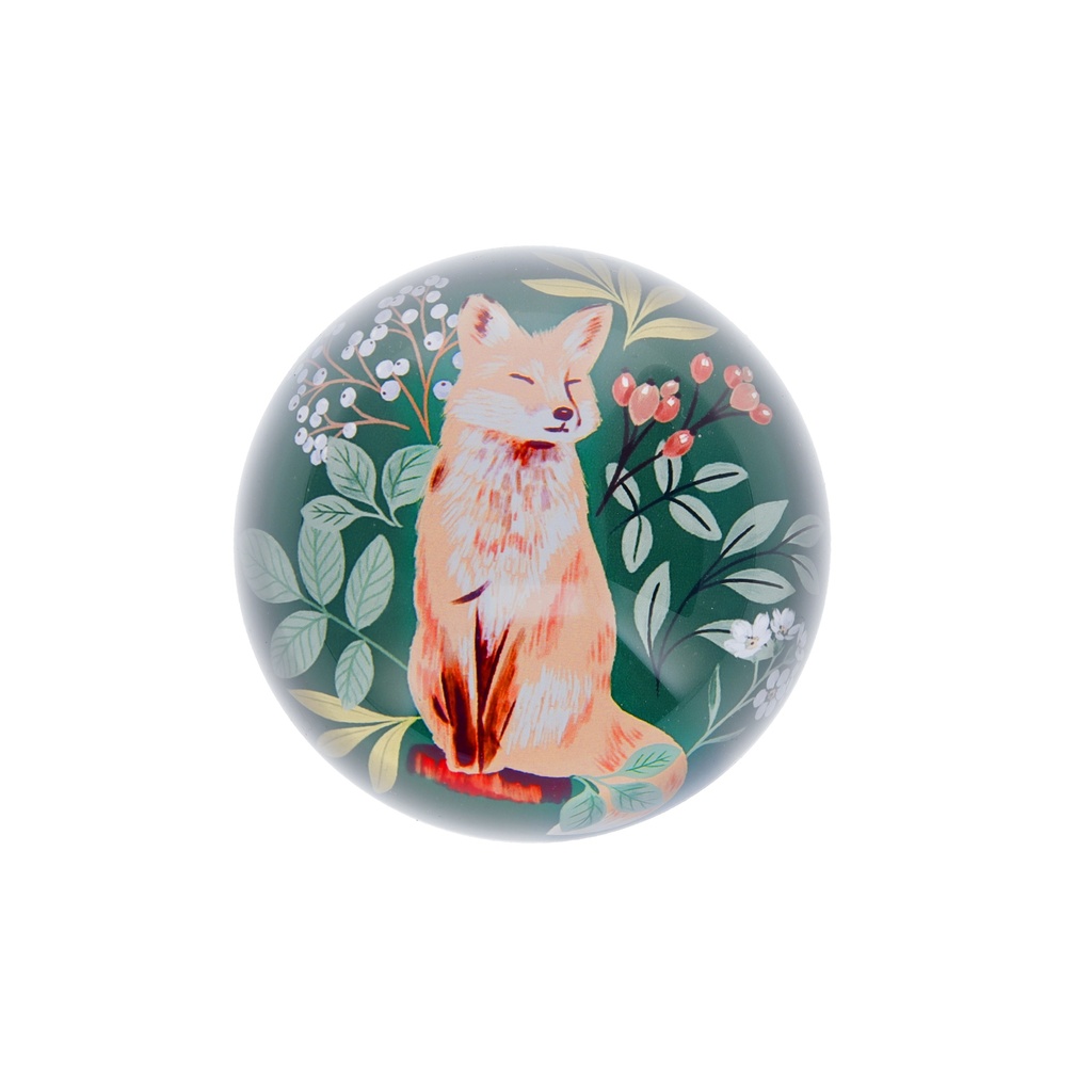 PRESSE PAPIER DOME BALADE EN FORET