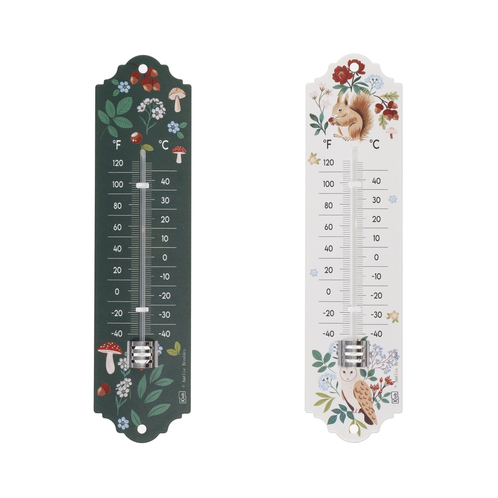 THERMOMETRE EN METAL 20 CM EN DISPLAY BALADE EN FORET