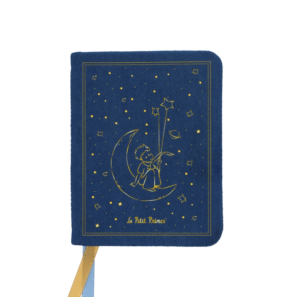 NB LIGNE A7 DOS COLLE COUSU COUVERTURE TISSUS LE PETIT PRINCE BLEU DORE