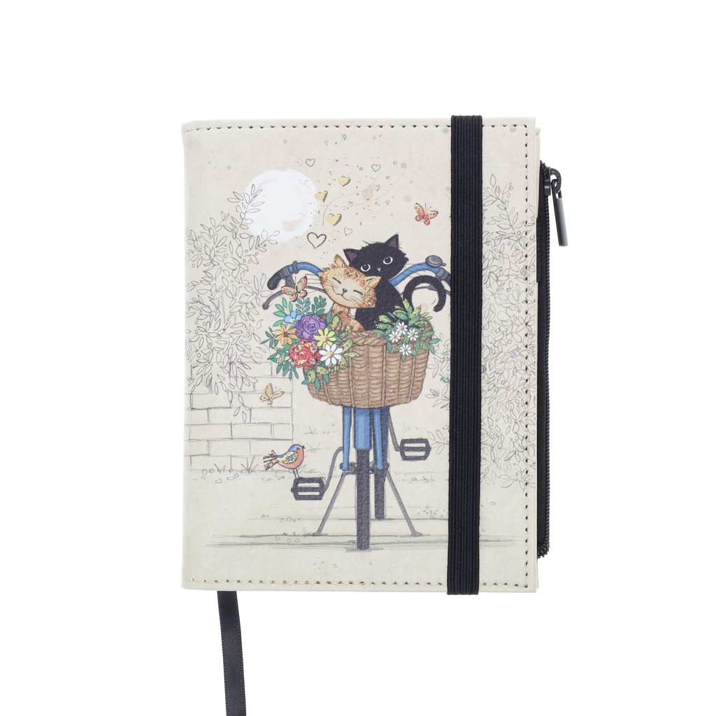 NB LIGNE A6 POCHETTE PU RECYCLE BUG ART CHATS VELO
