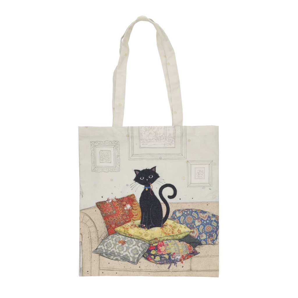 TOTE BAG EN CANVAS BUG ART CHAT ET COUSSINS