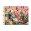 CAHIER ILLUSTRE 48 PAGES 21 X 15 CM - PERRUCHE BOITE A THE