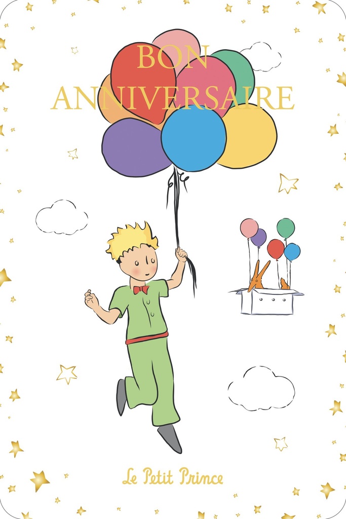 CARTE SIMPLE LE PETIT PRINCE 10 X 15 V MESSAGE