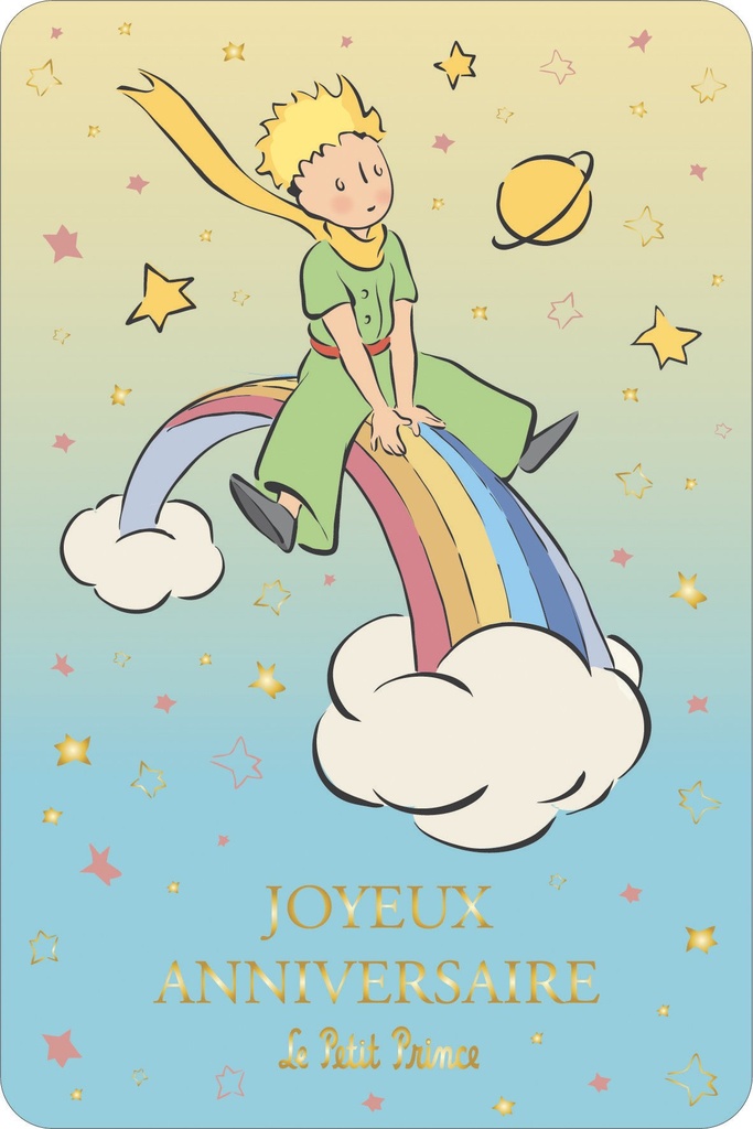 CARTE SIMPLE LE PETIT PRINCE 10 X 15 V DEGRADE
