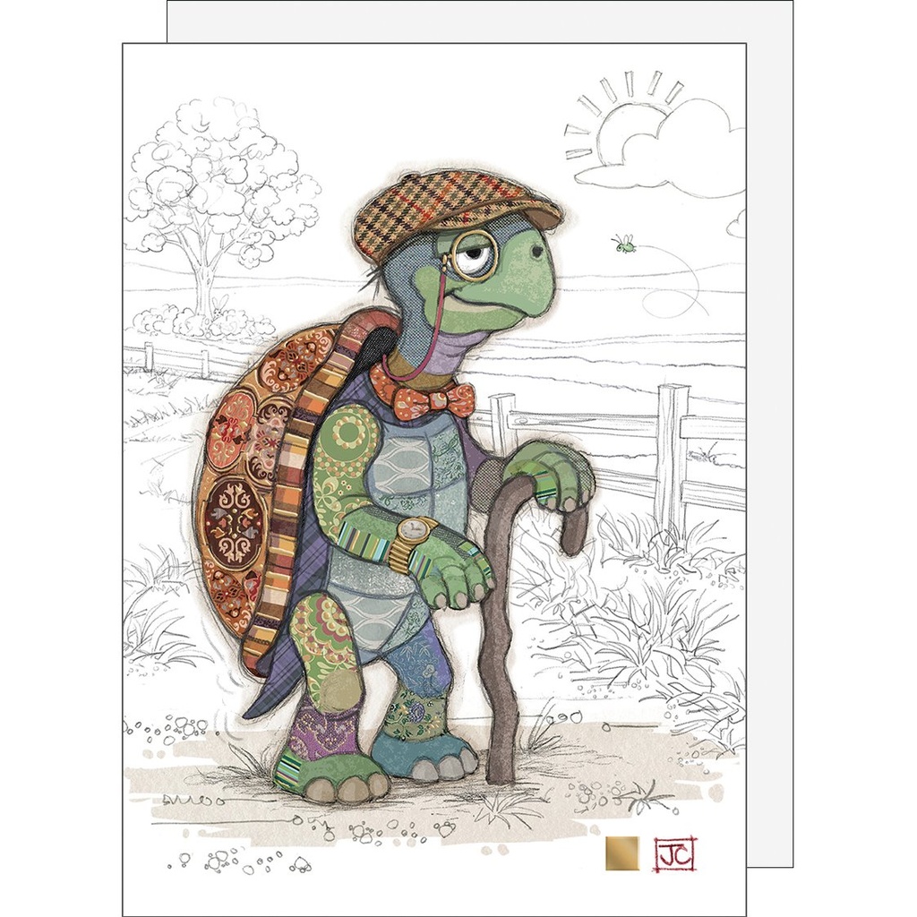 CARTE DOUBLE - BAGO056 - G056 - BUG ART KOOK TORTUE