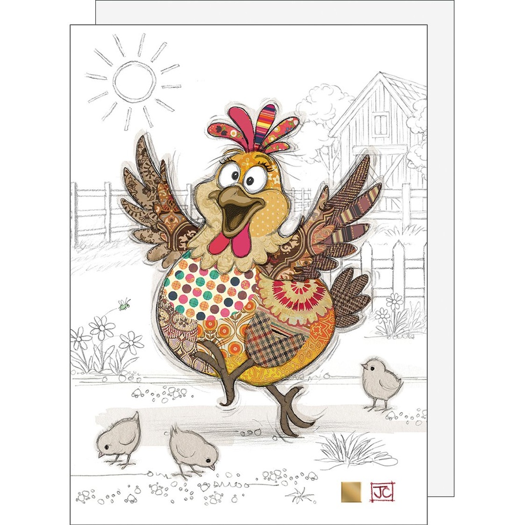 CARTE DOUBLE - BAGO057 - G057 - BUG ART KOOK POULE