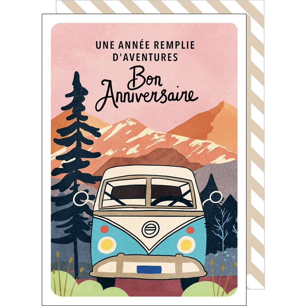 CARTE DOUBLE CAKE AND CRAYONS ANNIVERSAIRE