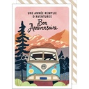 CARTE DOUBLE CAKE AND CRAYONS ANNIVERSAIRE