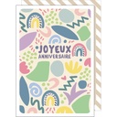 CARTE DOUBLE CAKE AND CRAYONS ANNIVERSAIRE