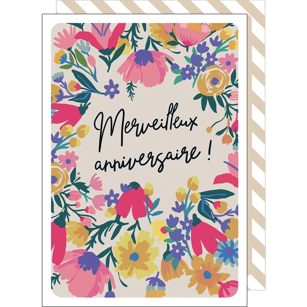 CARTE DOUBLE CAKE AND CRAYONS ANNIVERSAIRE