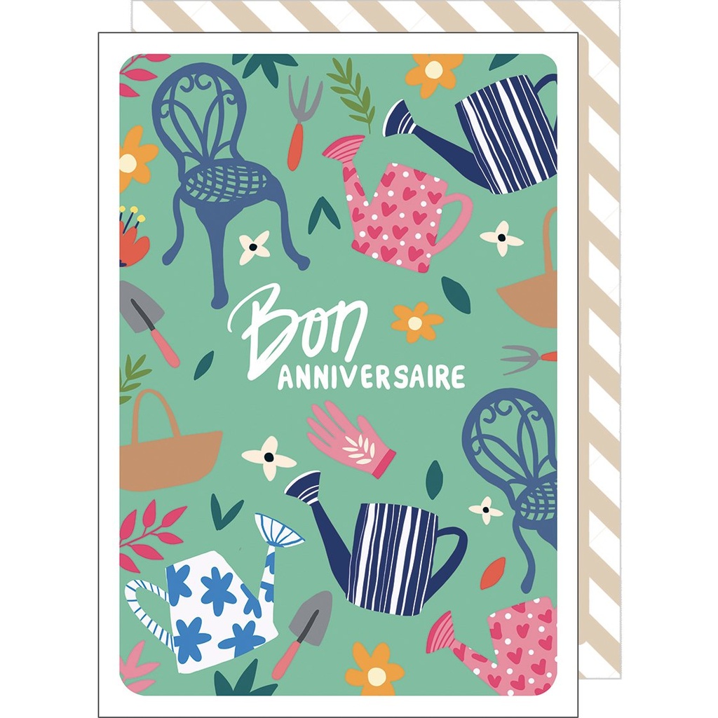CARTE DOUBLE CAKE AND CRAYONS ANNIVERSAIRE