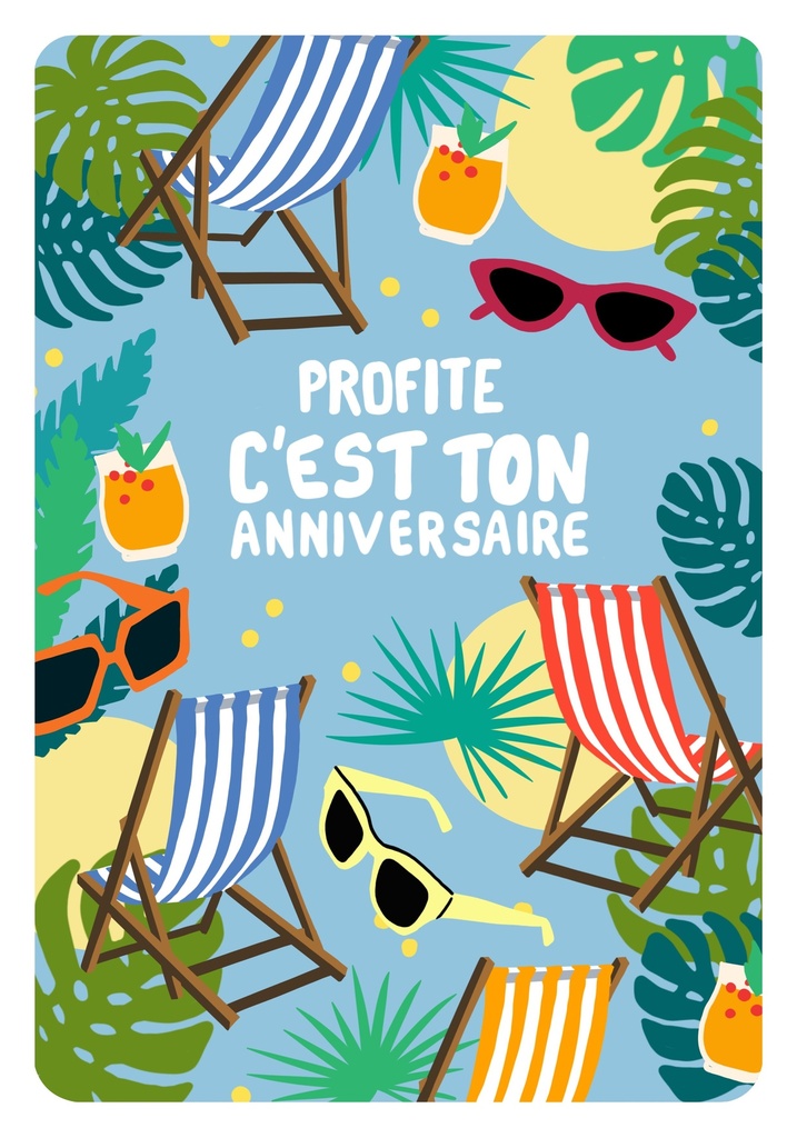 CARTE DOUBLE CAKE AND CRAYONS ANNIVERSAIRE