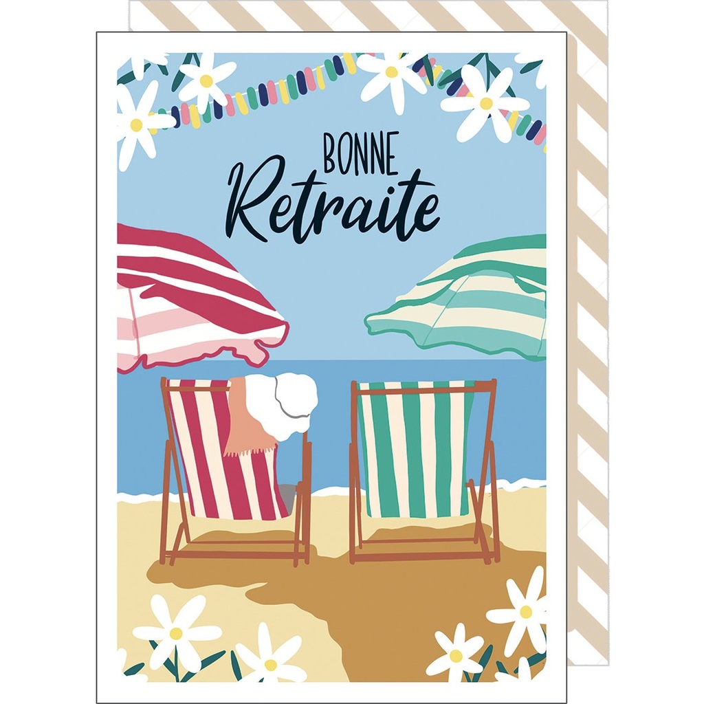 CARTE DOUBLE CAKE AND CRAYONS RETRAITE