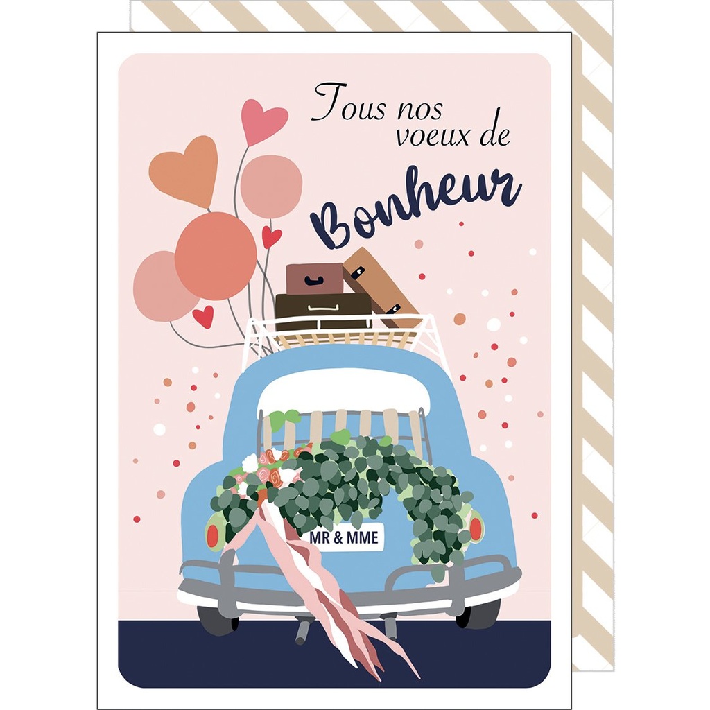 CARTE DOUBLE CAKE AND CRAYONS MARIAGE