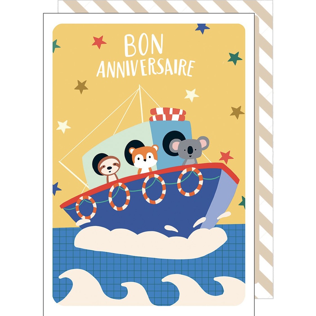 CARTE DOUBLE CAKE AND CRAYONS ANNIVERSAIRE