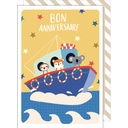 CARTE DOUBLE CAKE AND CRAYONS ANNIVERSAIRE