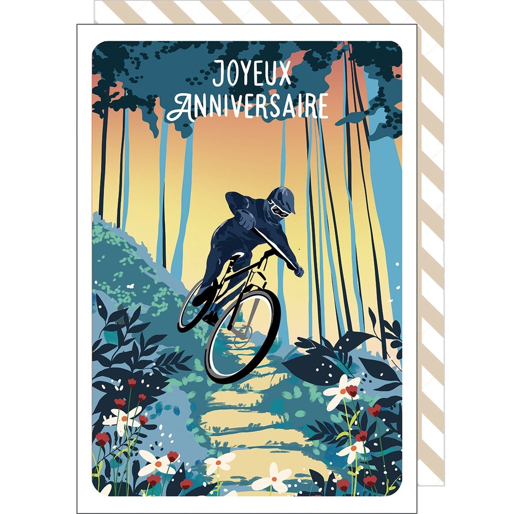CARTE DOUBLE CAKE AND CRAYONS ANNIVERSAIRE