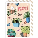 CARTE DOUBLE CAKE AND CRAYONS MERCI