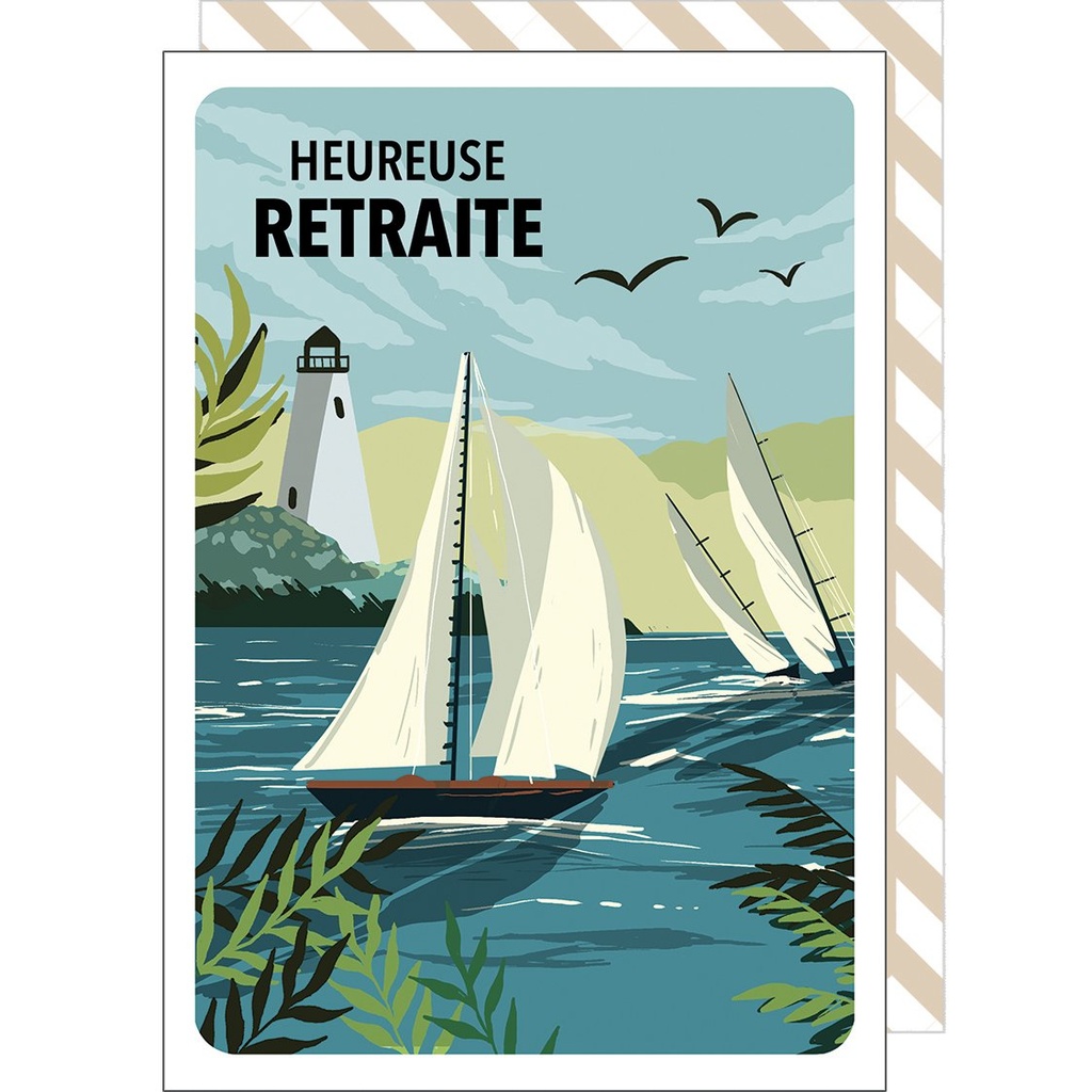 CARTE DOUBLE CAKE AND CRAYONS RETRAITE