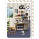 CARTE DOUBLE CAKE AND CRAYONS PAPA