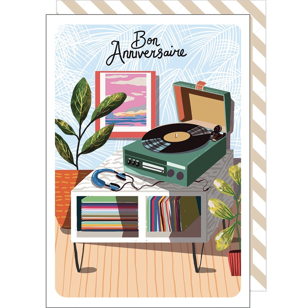 CARTE DOUBLE CAKE AND CRAYONS ANNIVERSAIRE