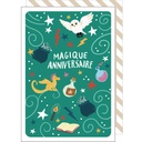 CARTE DOUBLE CAKE AND CRAYONS ANNIVERSAIRE
