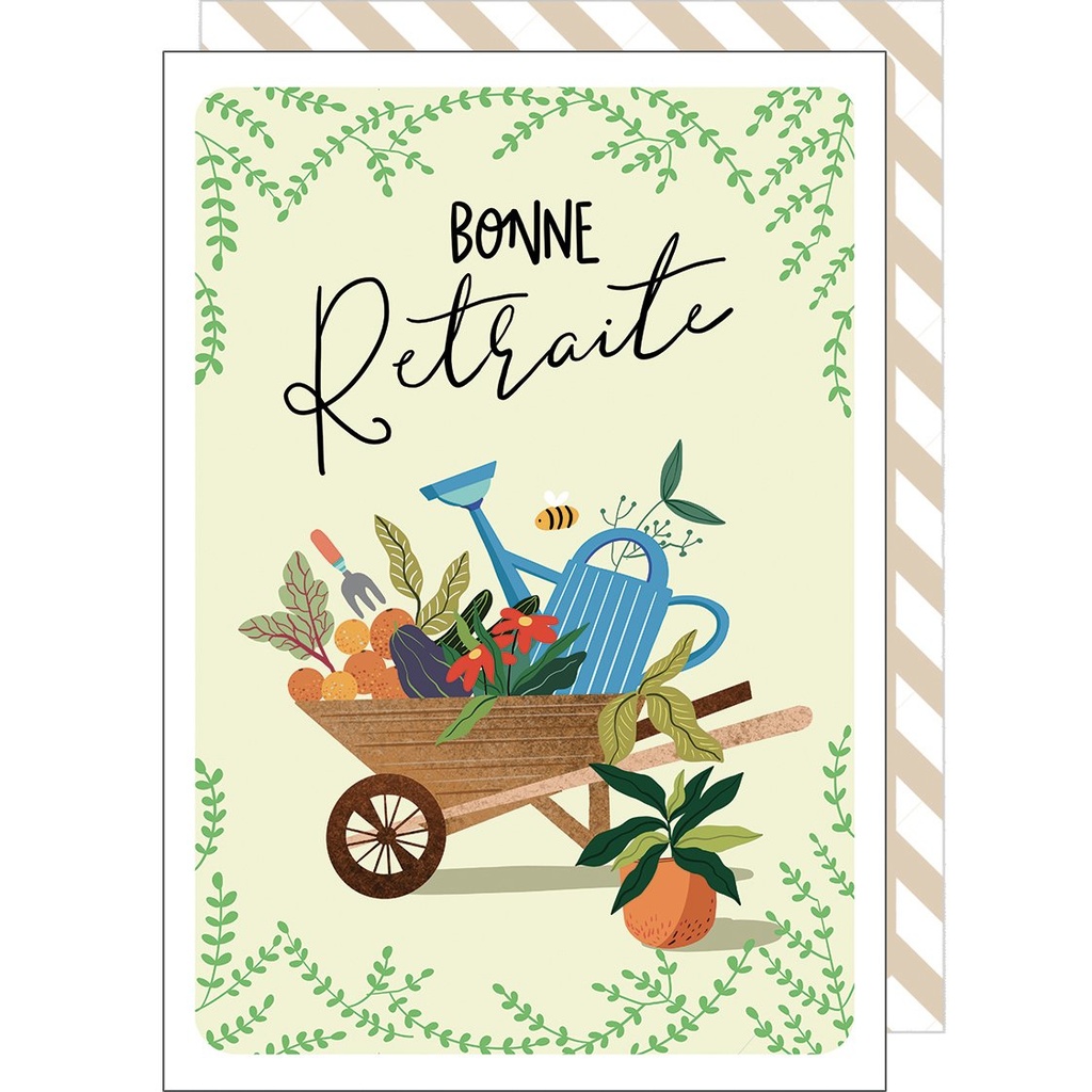 CARTE DOUBLE CAKE AND CRAYONS RETRAITE