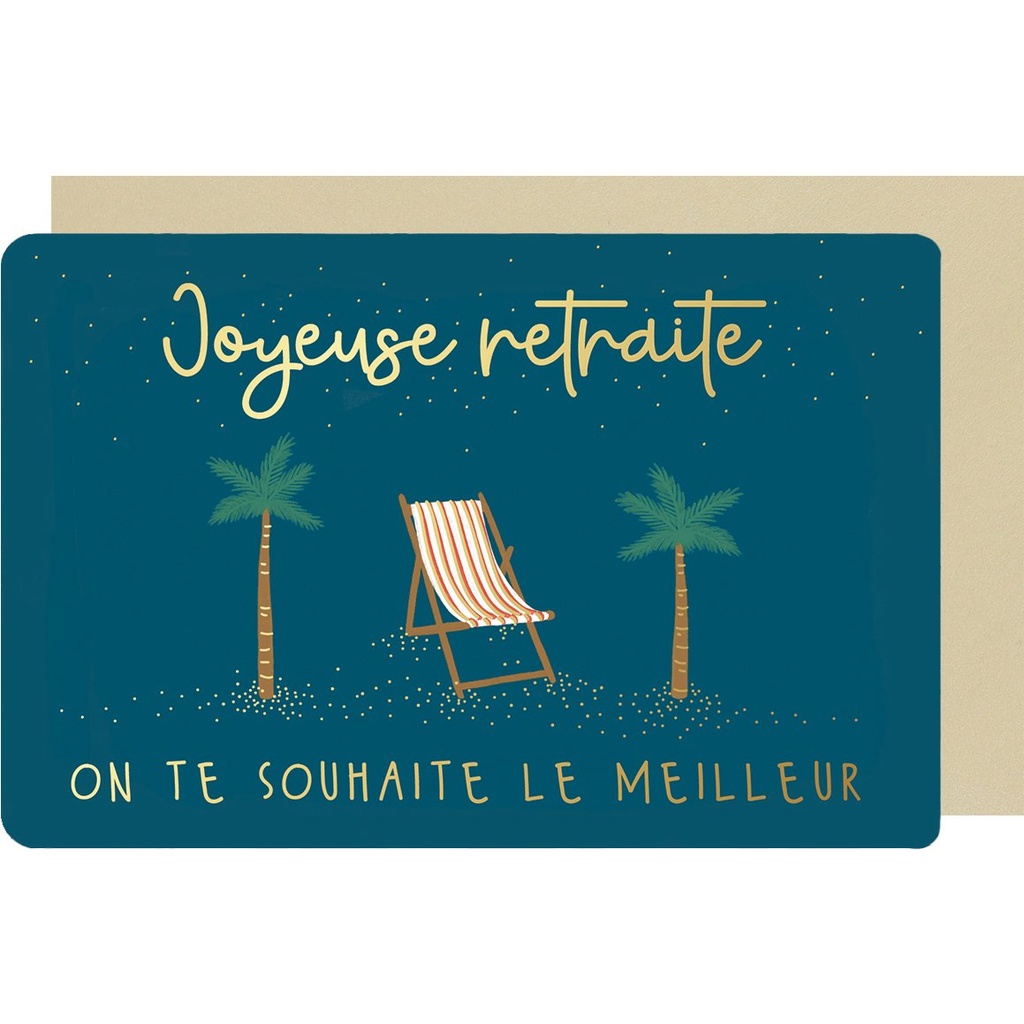 CARTE DOUBLE DES PLUMES ET DES FLEURS RETRAITE / ENVOL